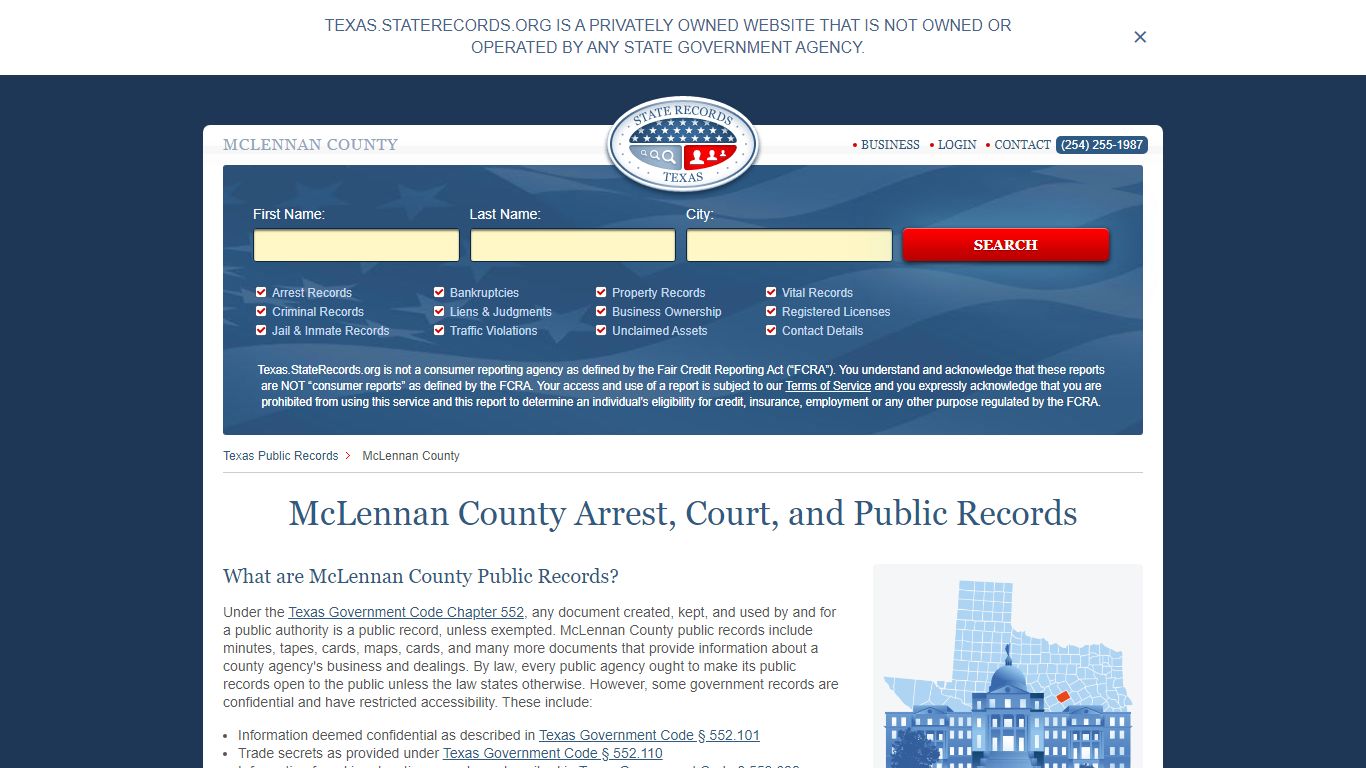 McLennan County Arrest, Court, and Public Records